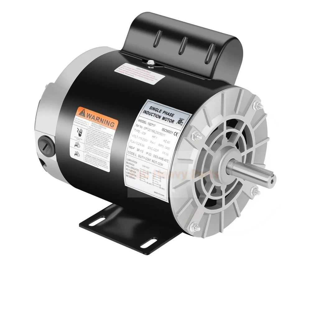 1 HP Air Compressor Motor Electric Motor 3450 RPM 115/230V Single Phase 56 Frame 5/8" Keyed Shaft 60 Hz Commercial - Duty CCW Rotation 1.88" Shaft Length for Air Compressors B0BZCTY37P - Fab Heavy Parts