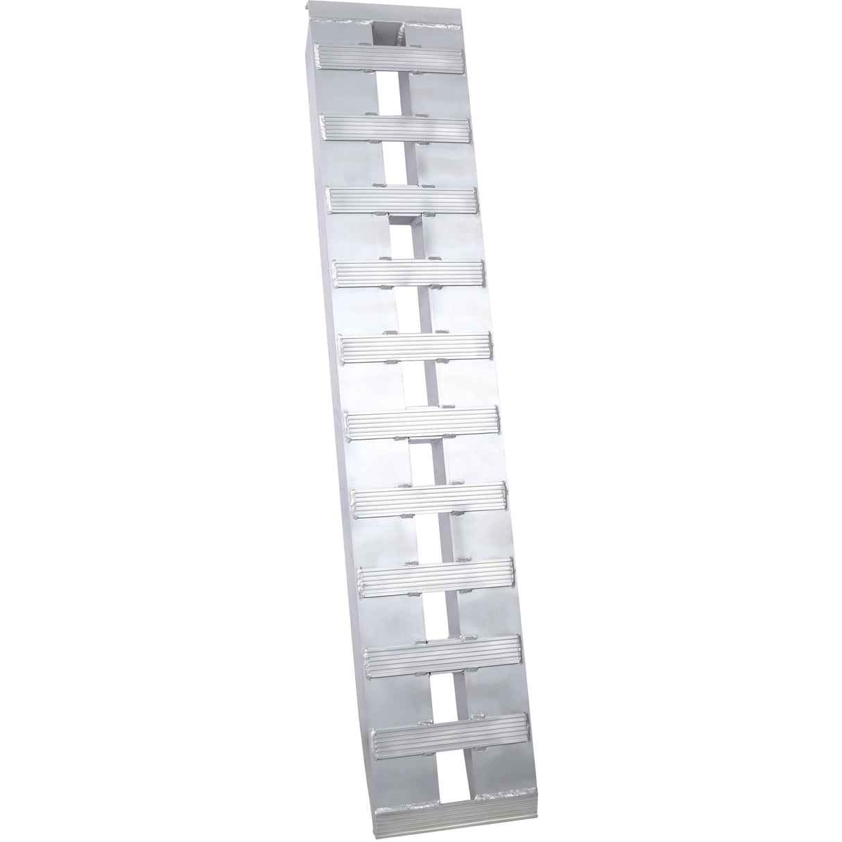 1 Pair Heavy - Duty Ramps with Top Hook Attaching End Universal Loading 60" X 12" 6600 LBS Aluminum - Silver - Fab Heavy Parts