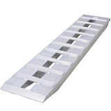 1 Pair Heavy - Duty Ramps with Top Hook Attaching End Universal Loading 60" X 12" 6600 LBS Aluminum - Silver - Fab Heavy Parts