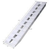1 Pair Heavy - Duty Ramps with Top Hook Attaching End Universal Loading 60" X 12" 6600 LBS Aluminum - Silver - Fab Heavy Parts