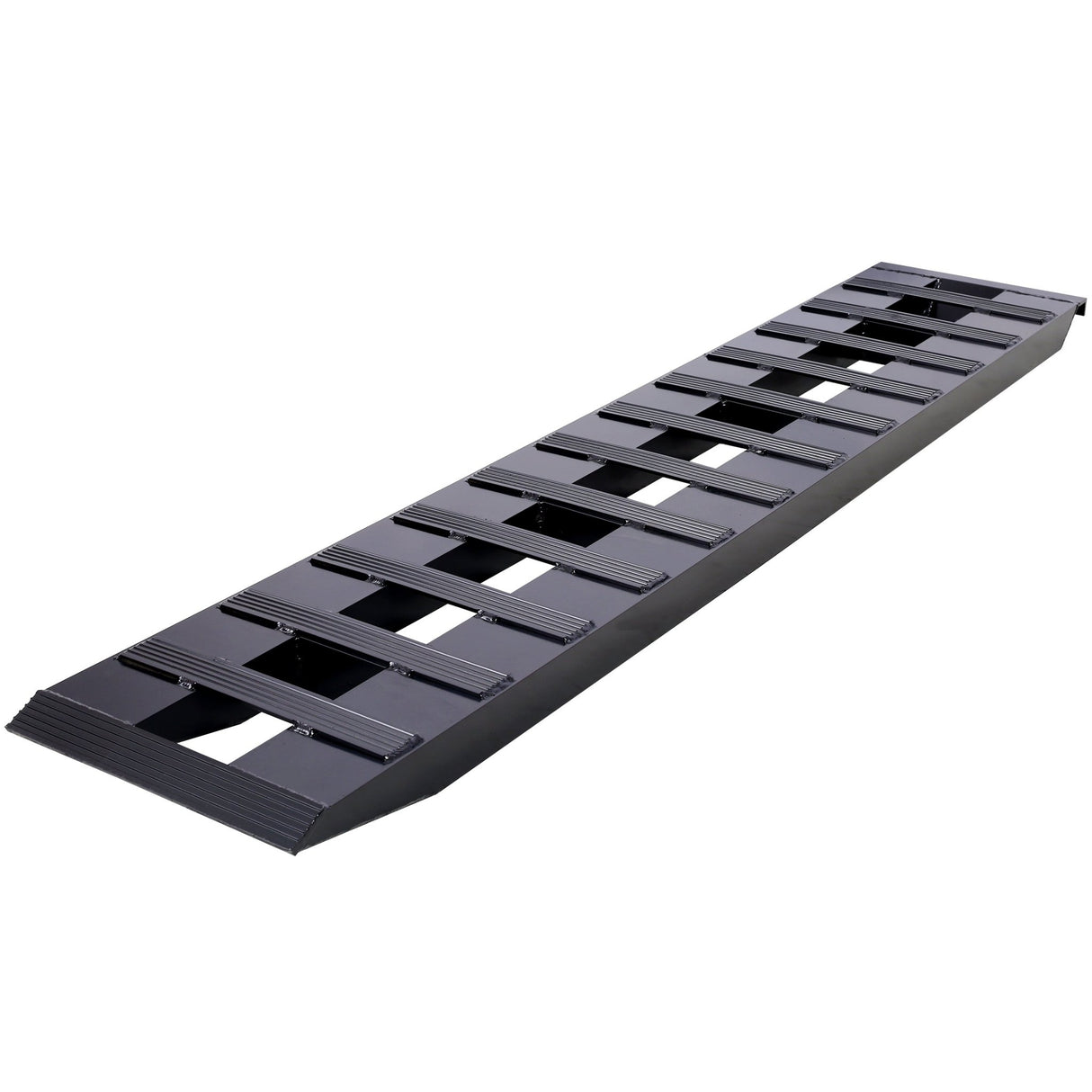 1 Pair Heavy - Duty Ramps with Top Hook Attaching End Universal Loading 72" X 14" 8800 LBS Aluminum - Black - Fab Heavy Parts