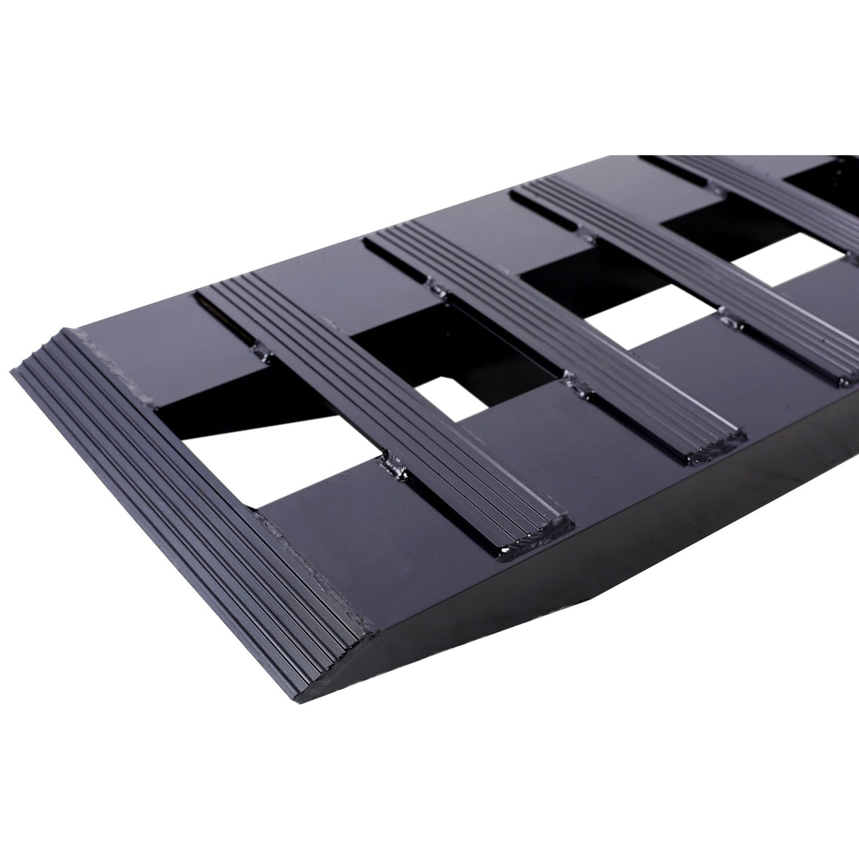 1 Pair Heavy - Duty Ramps with Top Hook Attaching End Universal Loading 72" X 14" 8800 LBS Aluminum - Black - Fab Heavy Parts