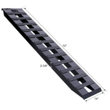 1 Pair Heavy - Duty Ramps with Top Hook Attaching End Universal Loading 72" X 14" 8800 LBS Aluminum - Black - Fab Heavy Parts