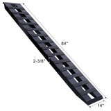 1 Pair Heavy - Duty Ramps with Top Hook Attaching End Universal Loading 84" X 14" 8800 LBS Aluminum - Black - Fab Heavy Parts