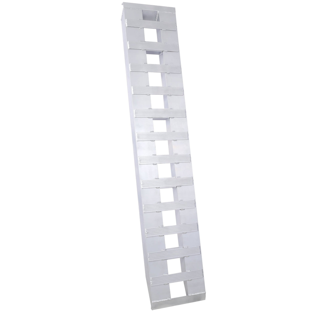 1 Pair Heavy - Duty Ramps with Top Hook Attaching End Universal Loading Ramp 72" X 14" 6600 LBS - Silver Aluminum - Fab Heavy Parts