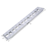 1 Pair Heavy - Duty Ramps with Top Hook Attaching End Universal Loading Ramp 72" X 14" 6600 LBS - Silver Aluminum - Fab Heavy Parts