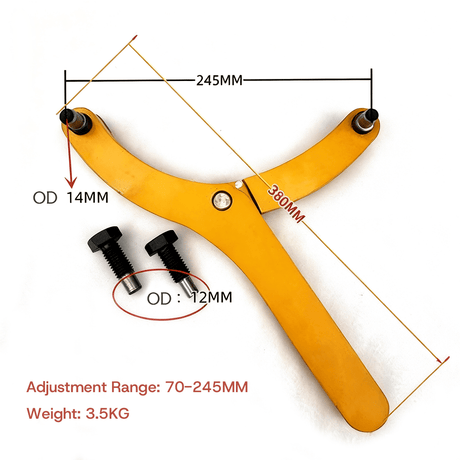 1 PCS Adjustable Hydraulic Cylinder Spanner Wrench Piston Spanner 70 - 245mm - Fab Heavy Parts