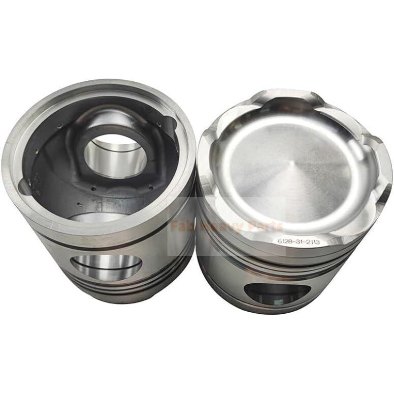 1 Piece Piston With Pin And Clips 6128 - 31 - 2113 Fits For Komatsu S4D155 - 4 S6D155 - 4 Engine - Fab Heavy Parts
