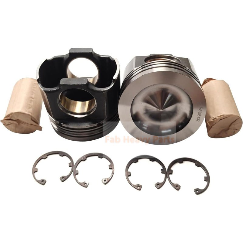1 Piece Piston With Pin And Clips RE555132 Fits For John Deere 6090 9.0L Engine Parts - Fab Heavy Parts