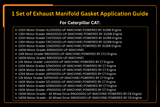 1 Set of Exhaust Manifold Gasket CA2721956 272-1956 2721956 Fits for Caterpillar C7 Engine - Fab Heavy Parts
