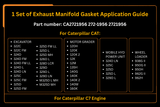 1 Set of Exhaust Manifold Gasket CA2721956 272-1956 2721956 Fits for Caterpillar C7 Engine - Fab Heavy Parts