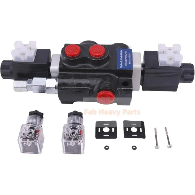 1 Spool Solenoid 12V DC Hydraulic Control Valve Double Acting HCV-S1x13 Fits for Valve 13 GPM 3600 PSI