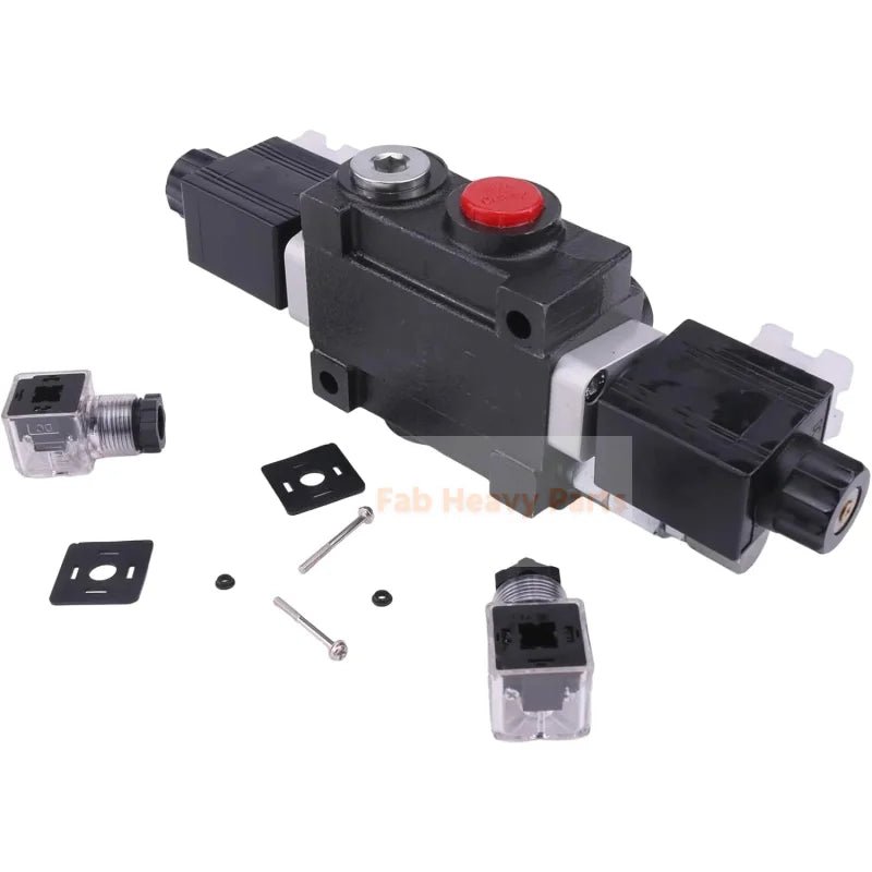 1 Spool Solenoid 12V DC Hydraulic Control Valve Double Acting HCV - S1x13 Fits for Valve 13 GPM 3600 PSI - Fab Heavy Parts