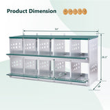 10 - Bay Metal Chicken Nesting Box Wall Mount Easy Egg Collection Vented Galvanized Steel - Green - Fab Heavy Parts