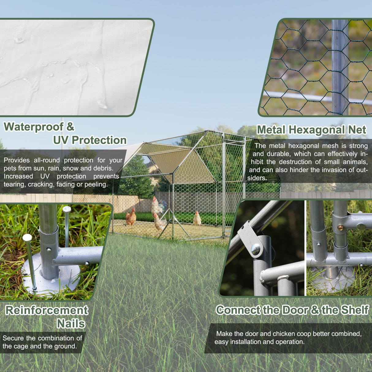 10 ft. x 13 ft. Galvanized Large Metal Walk in Chicken Coop - Fab Heavy Parts