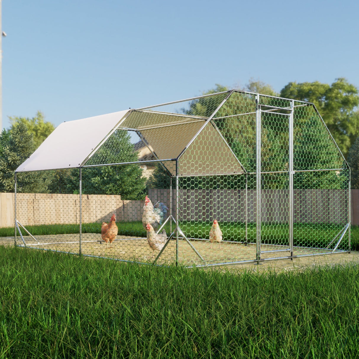 10 ft. x 13 ft. Galvanized Large Metal Walk in Chicken Coop - Fab Heavy Parts