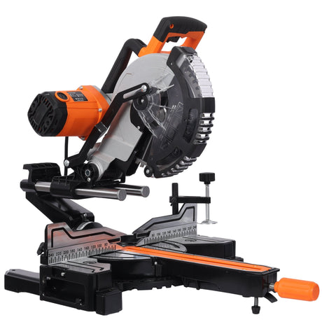 10 Inch Dual Bevel Double Speed Sliding Miter Saw with LED 48T Blade and Extension Table, 3.5x13 Inch Cutting Capacity - Fab Heavy Parts