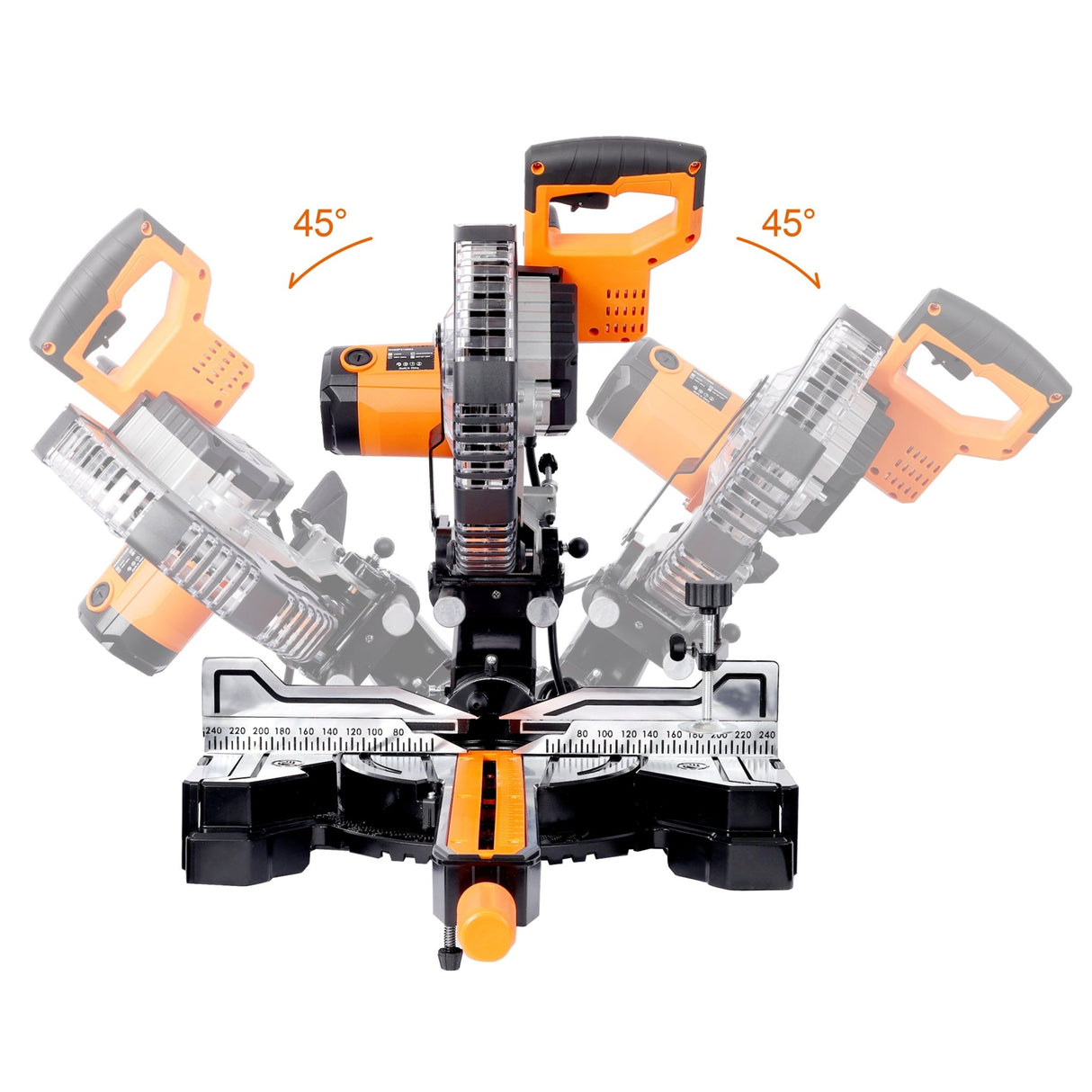 10 Inch Dual Bevel Double Speed Sliding Miter Saw with LED 48T Blade and Extension Table, 3.5x13 Inch Cutting Capacity - Fab Heavy Parts