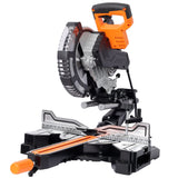 10 Inch Dual Bevel Double Speed Sliding Miter Saw with LED 48T Blade and Extension Table, 3.5x13 Inch Cutting Capacity - Fab Heavy Parts