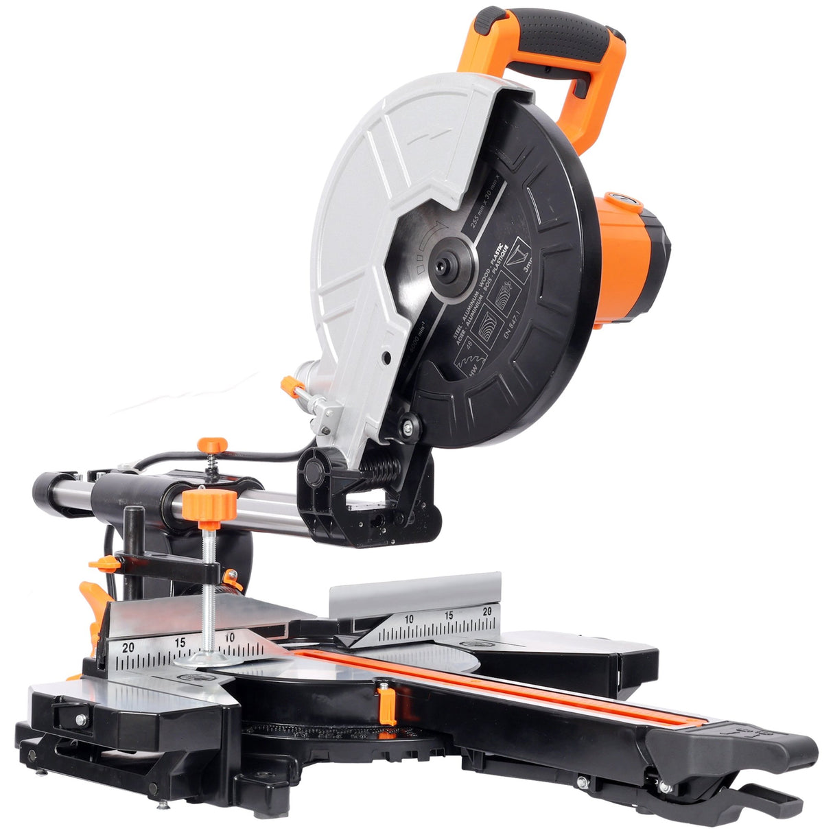 10 Inch Single Bevel Double Speed Sliding Miter Saw 48T Blade 3.5x13 Inch Cutting Capacity ETL Certificate - Fab Heavy Parts