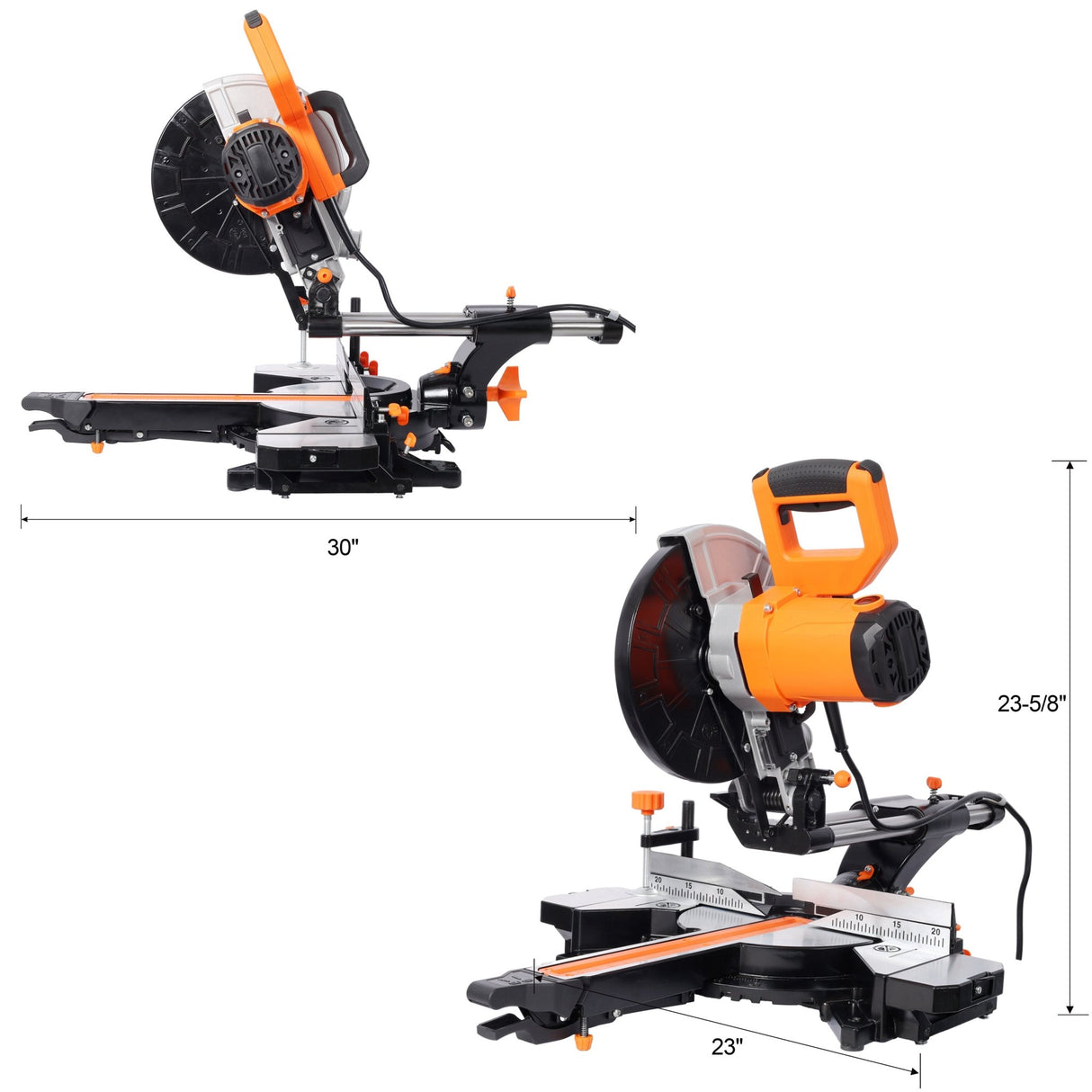 10 Inch Single Bevel Double Speed Sliding Miter Saw 48T Blade 3.5x13 Inch Cutting Capacity ETL Certificate - Fab Heavy Parts