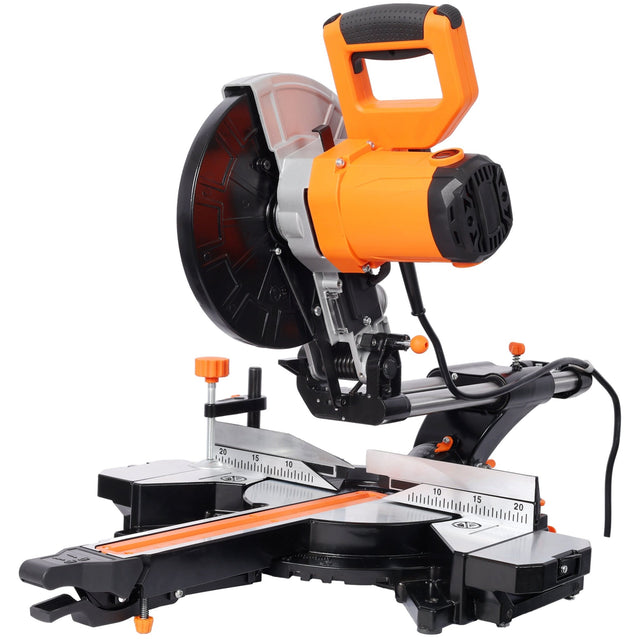 10 Inch Single Bevel Double Speed Sliding Miter Saw 48T Blade 3.5x13 Inch Cutting Capacity ETL Certificate - Fab Heavy Parts