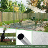 10' L x 20' W x 6.56' H Large Metal Walk - in Chicken Coop Galvanized Wire with Waterproof and Anti - Ultraviolet Cover - Fab Heavy Parts
