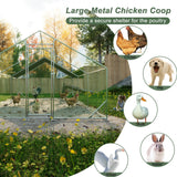 10' L x 20' W x 6.56' H Large Walk - in Metal Chicken Coop Galvanized Wire with Waterproof and Anti - Ultraviolet Cover - Fab Heavy Parts