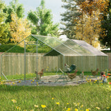 10' L x 20' W x 6.56' H Large Walk - in Metal Chicken Coop Galvanized Wire with Waterproof and Anti - Ultraviolet Cover - Fab Heavy Parts