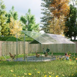 10' L x 26 W x 6.56' H Large Metal Walk - in Chicken Coop Galvanized Wire with Waterproof and Anti - Ultraviolet Cover - Fab Heavy Parts