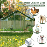 10' L x 6.6' W x 6.56' H Large Metal Walk - in Chicken Coop Galvanized Wire with Waterproof and Anti - Ultraviolet Cover - Fab Heavy Parts