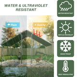 10' L x 6.6' W x 6.56' H Large Metal Walk - in Chicken Coop Galvanized Wire with Waterproof and Anti - Ultraviolet Cover - Fab Heavy Parts
