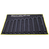 10 PCS Metric Jumbo Combination Wrench Set Extra Large Black - Oxide 34 36 38 41 42 44 45 46 48 50mm with Pouch - Fab Heavy Parts