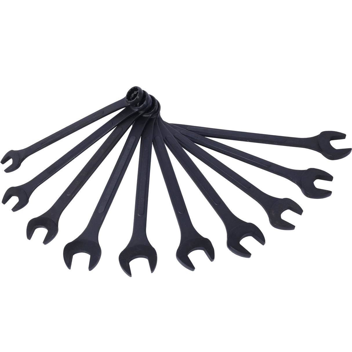 10 PCS Metric Jumbo Combination Wrench Set Extra Large Black - Oxide 34 36 38 41 42 44 45 46 48 50mm with Pouch - Fab Heavy Parts