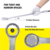 10 PCS Metric Jumbo Combination Wrench Set Extra Large, MM 34, 36, 38, 41, 42, 44, 45, 46, 48, 50mm - Chrome Plated - Fab Heavy Parts