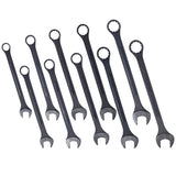 10 PCS SAE Jumbo Combination Wrench Set Extra Large Black - Oxide 1 - 5/16" - 2" with Pouch - Fab Heavy Parts