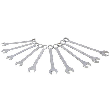 10 PCS SAE Jumbo Combination Wrench Set Extra Large, SAE 1-5/16", 1-3/8", 1-7/16", 1-1/2", 1-5/8", 1-11/16", 1-3/4", 1-13/16", 1-7/8", 2" - Chrome Plated - Fab Heavy Parts