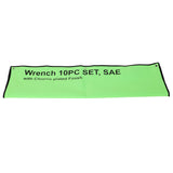 10 PCS SAE Jumbo Combination Wrench Set Extra Large, SAE 1-5/16", 1-3/8", 1-7/16", 1-1/2", 1-5/8", 1-11/16", 1-3/4", 1-13/16", 1-7/8", 2" - Chrome Plated - Fab Heavy Parts