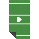 10 x 3.8 ft Indoor/Outdoor Portable Baseball Softball Hitting Mat Non - slip Rubber Bottom Batting Cage Mat with Home Plate - Green - Fab Heavy Parts