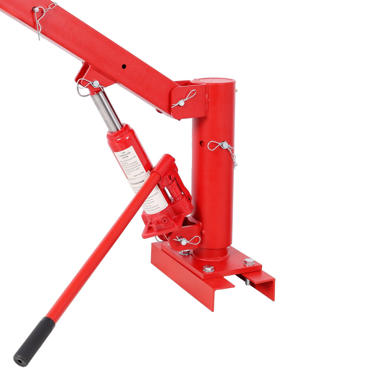 1000lbs Capacity Pickup Truck Extra Hoist Lift Load Jib Crane Extension Lock Position Swivel Base Mounted - Red - Fab Heavy Parts