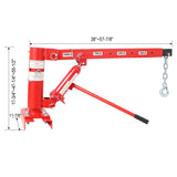 1000lbs Capacity Pickup Truck Extra Hoist Lift Load Jib Crane Extension Lock Position Swivel Base Mounted - Red - Fab Heavy Parts