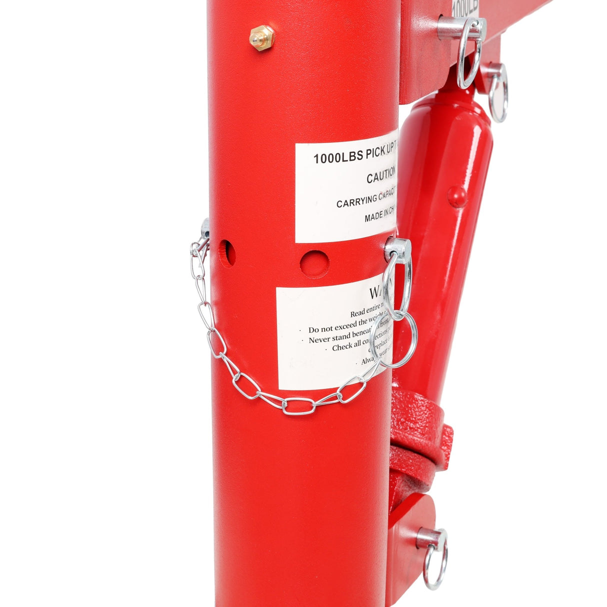 1000lbs Capacity Pickup Truck Extra Hoist Lift Load Jib Crane Extension Lock Position Swivel Base Mounted - Red - Fab Heavy Parts