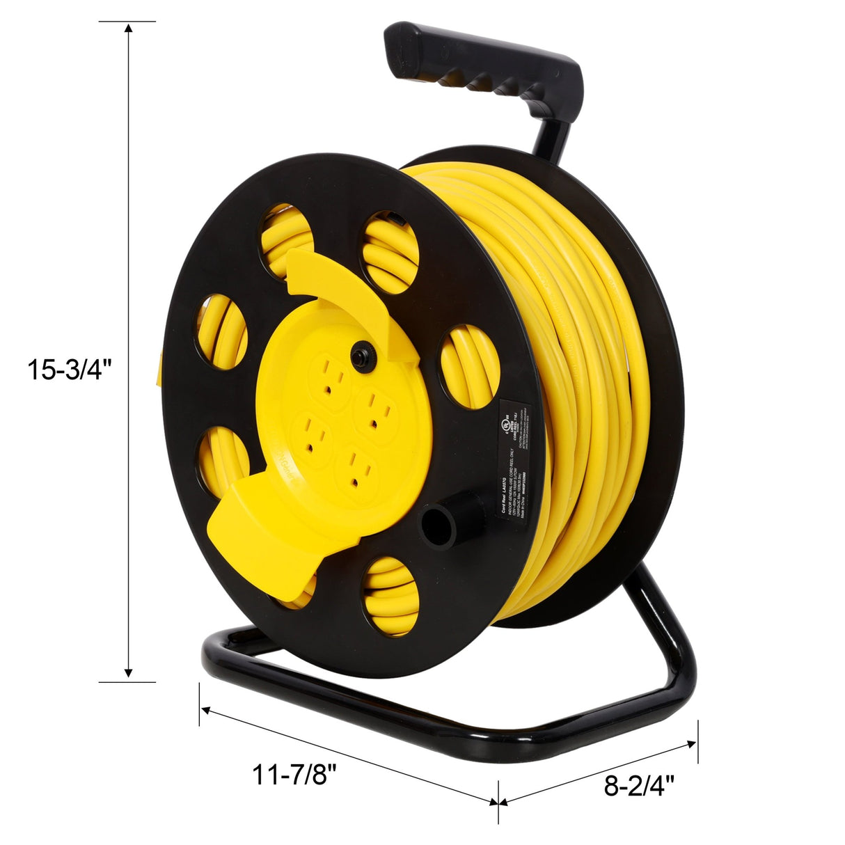 100FT Length Cable Heavy Duty Retractable Extension Cord Reel with 4pcs Outlets and Dust Cover - Fab Heavy Parts