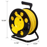 100FT Length Cable Heavy Duty Retractable Extension Cord Reel with 4pcs Outlets and Dust Cover - Fab Heavy Parts