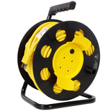 100FT Length Cable Heavy Duty Retractable Extension Cord Reel with 4pcs Outlets and Dust Cover - Fab Heavy Parts
