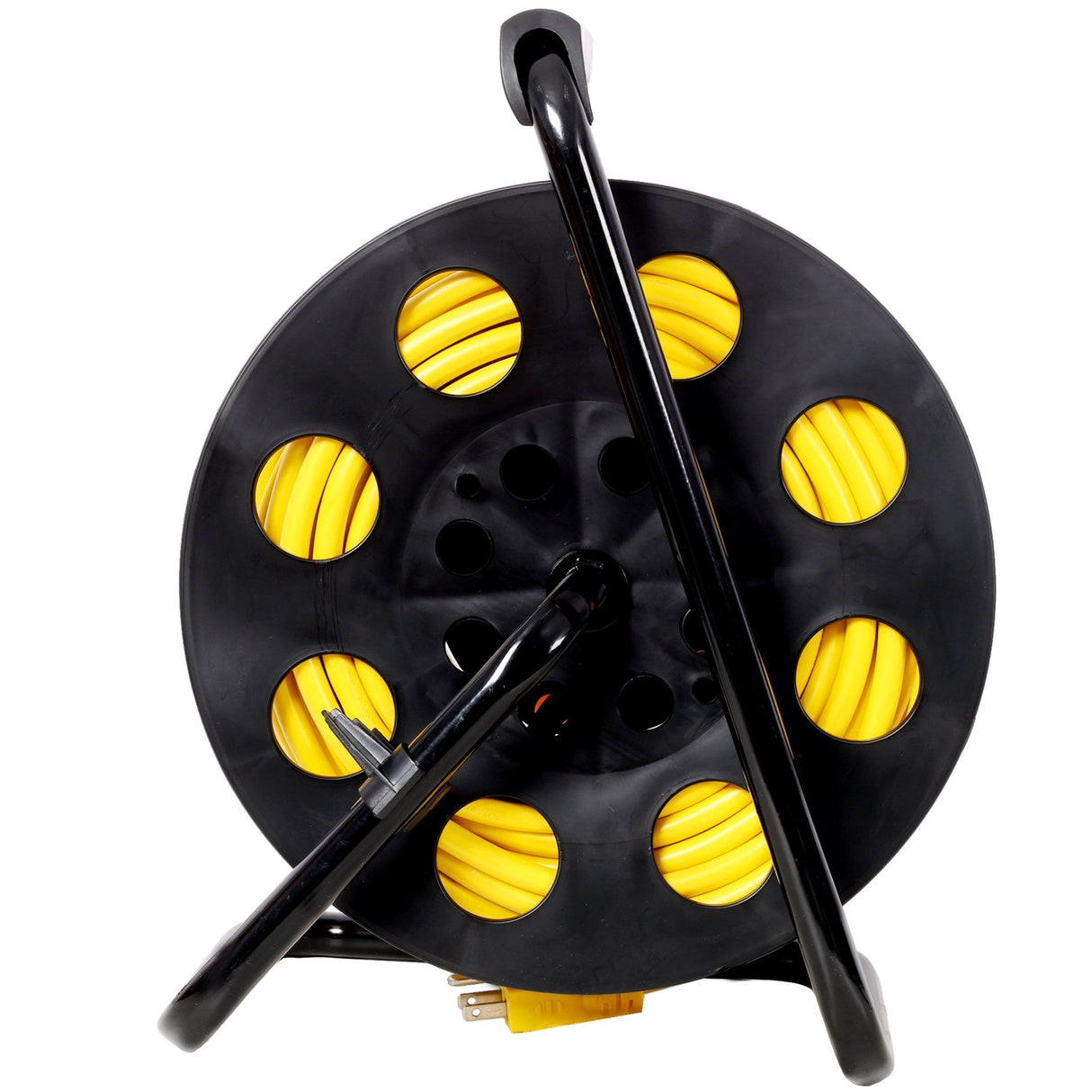 100FT Length Cable Heavy Duty Retractable Extension Cord Reel with 4pcs Outlets and Dust Cover - Fab Heavy Parts