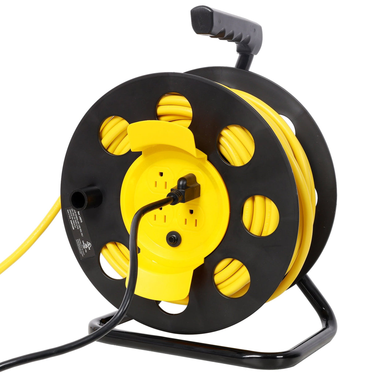 100FT Length Cable Heavy Duty Retractable Extension Cord Reel with 4pcs Outlets and Dust Cover - Fab Heavy Parts