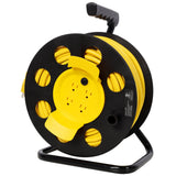 100FT Length Cable Heavy Duty Retractable Extension Cord Reel with 4pcs Outlets and Dust Cover - Fab Heavy Parts