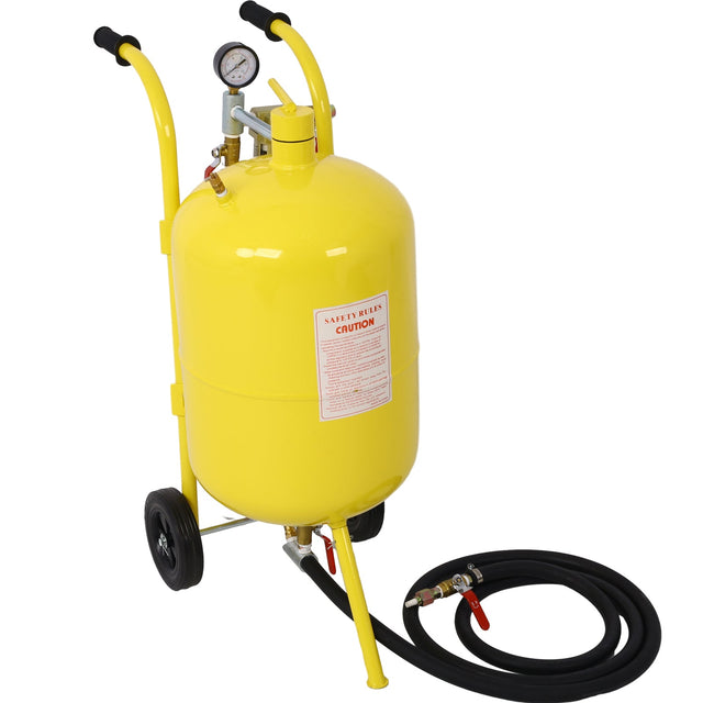 10Gal Pot Sandblaster 125 Psi Pressure Sand Blasting Complete Kit - Yellow - Fab Heavy Parts