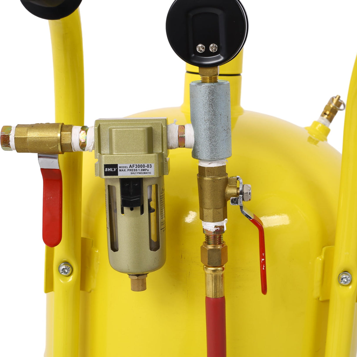 10Gal Pot Sandblaster 125 Psi Pressure Sand Blasting Complete Kit - Yellow - Fab Heavy Parts